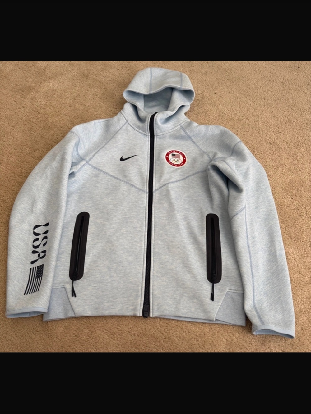 NEW Nike Team USA Olympic Tech Fleece Hoodie Blue Womens Medium MSRP $175)